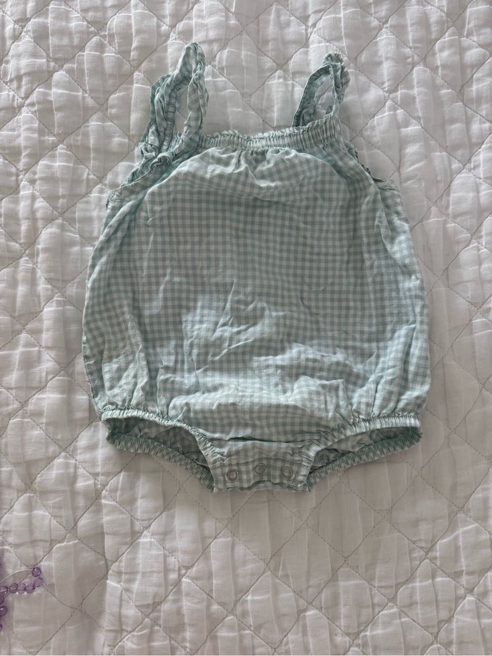 Carter's Mint Green Gingham Bubble Romper